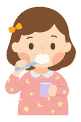 Obraz premium 유치원 어린이 이닦기 생활교육 일러스트 어린이집 교육자료