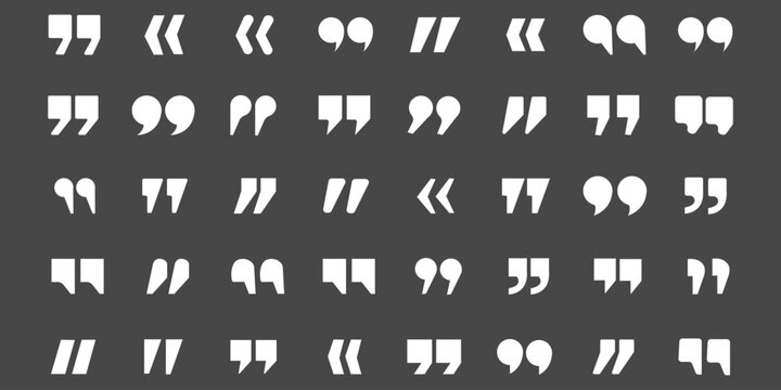 Quote icon vector illustration. Quotation mark sign and symbol. Set of quote mark . Quotation mark icon collection on white background. double quotation vector symbol