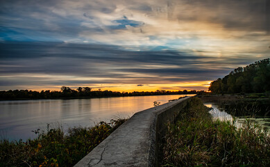 rzeka, woda, sundown, krajobraz, noc, krajobraz miasta © Krzysztof  Jaworski