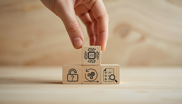 AI powered tools concept. AI adoption for predictation, forecasting, decision making, automation process, optimize operations and increase productivity and efficiency, audit,improved job satisfaction.