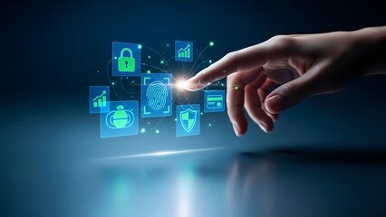 Digital fingerprint authentication for secure access and data protection, illustrating advanced biometric technology and cybersecurity solutions for privacy management