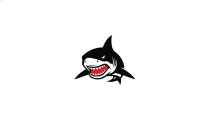 Smiling Orca Cartoon Character on White Background © Muhammad
