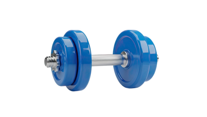 Blue Adjustable Dumbbell on White Background