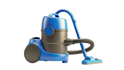 Blue Canister Vacuum Cleaner with Hose and Floor Head