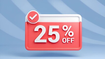 Vibrant red banner with 75 percent off discount in white text