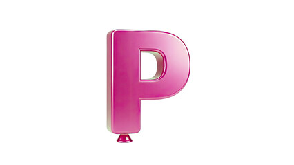 3D Pink Balloon Letter P
