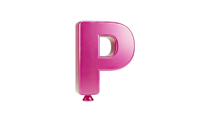 3D Pink Balloon Letter P