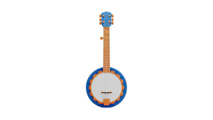 3D Render of a Blue and Orange Banjo