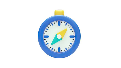 3D Render of a Cartoon Compass