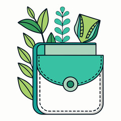 vector illustration of a pocketbook plant