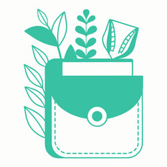 pocketbook plant line art 