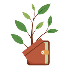 pocketbook plant on white background