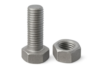 Metal bolt and nut fastening industrial construction components