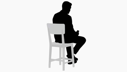 silhouette of a man sitting on a chair