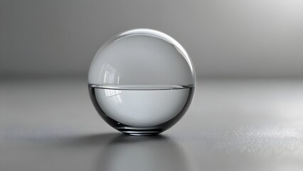 Ultra-Realistic Glass Sphere in Luxury Minimal Abstract Composition