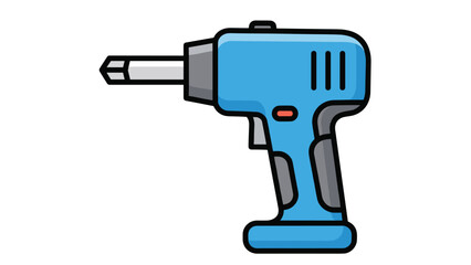 Modern blue heat gun for industrial use, Generative AI.