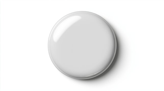 Glossy White Round Button Mockup Top View