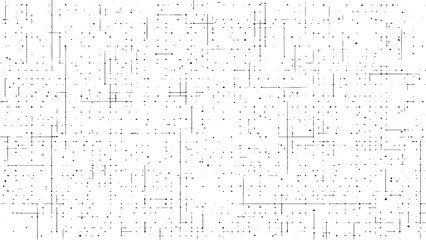 Abstract linear techno grid pattern vector on transparent background, geometric square circuit inspired lines for futuristic digital technology wallpaper, structure, sci fi design themes