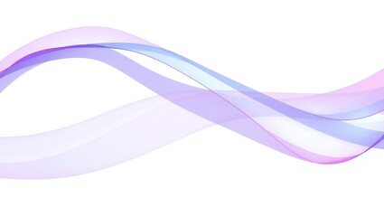 Soft pastel purple and blue wavy fabric flowing on white background
