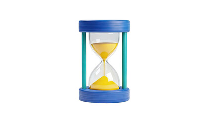 Blue and Teal Hourglass with Yellow Sand