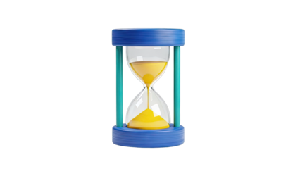 Blue and Teal Hourglass with Yellow Sand
