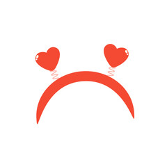 Red Heart Headband Illustration