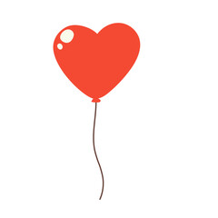 Red Heart Balloon Illustration