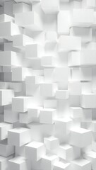 Abstract 3d geometric pattern of white cubes with light and shadow