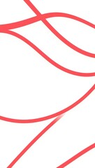 Abstract red wires flowing across white background