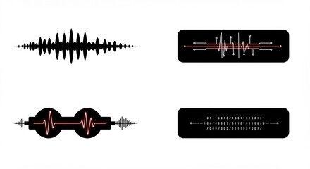vector illustration of a set of music instruments