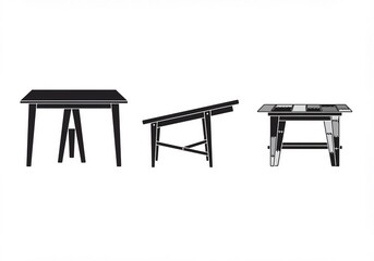 table and chairs isolated on white