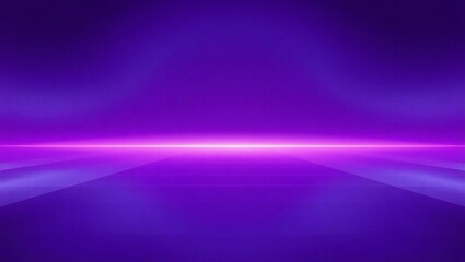 Abstract purple background with glowing horizontal light streak and perspective lines