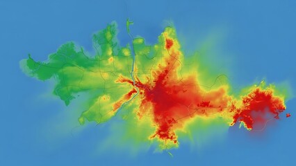 Energetic abstract visualization of a swirling plasma cloud, displaying a spectrum of intense heat and cosmic radiation across a deep blue expanse