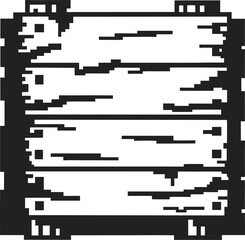 wooden crate icon in pixel art rustic box container for storage and shipment vintage digital block design