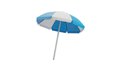 Blue and White Beach Umbrella