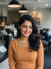Beautiful Indian girl portrait with background blurred 