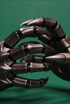 Robot Claw Hands Moving Towards Each Other.
