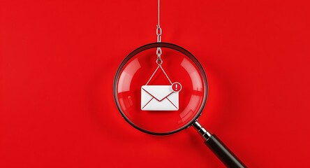 Magnifying glass with email icon.