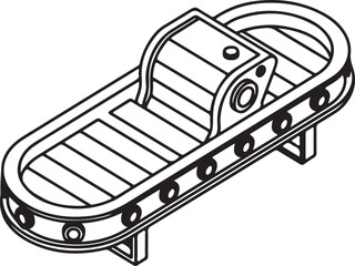 Fototapeta premium Isometric Conveyor Belt Outline Icon.