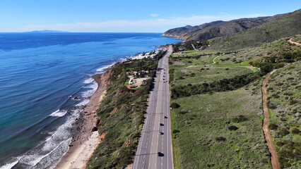 Highway 101 Along Malibu Coast with Pacific Ocean – 6K Image