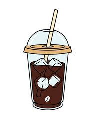 iced coffee tshirt vector illustration design