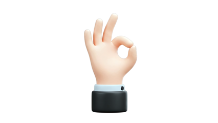 3D OK Hand Gesture in Suit