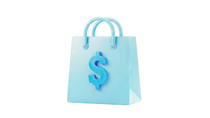 Blue Shopping Bag with Dollar Sign