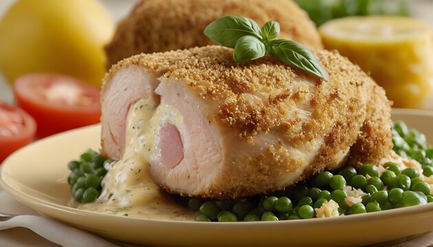 delicious chicken cordon bleu on a plate