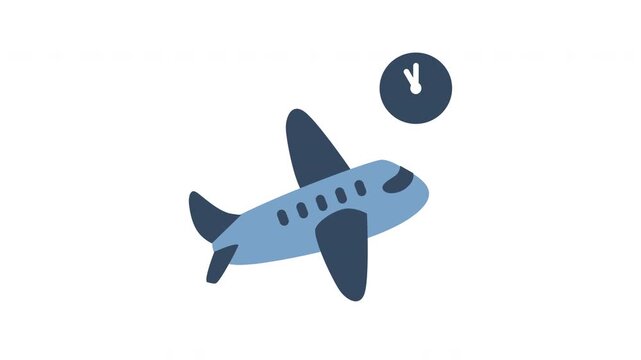 Animated departure time icon for airport schedule