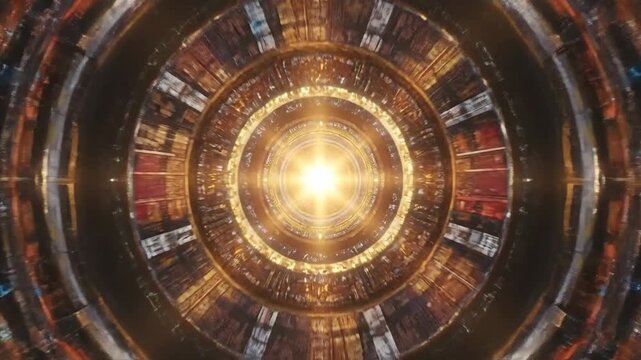 Abstract digital art of concentric circles with vibrant colors and patterns.
