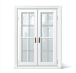 Obraz premium Double door design with glass panels and simple handles in a modern style