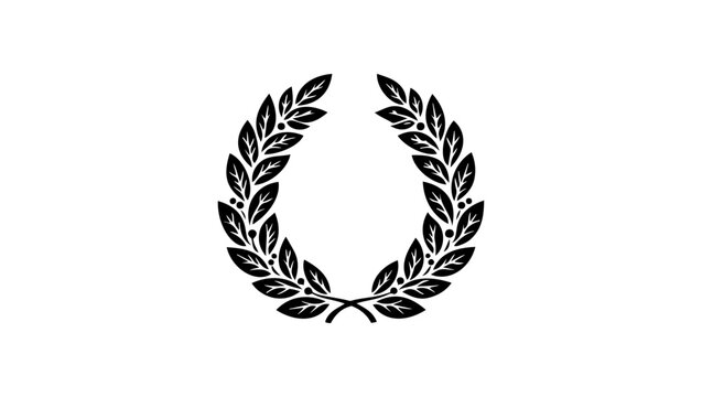 Garland, Classic Laurel Leaf Crown Silhouette for Iconic Symbols Free Vector, Laurel wreath icon. Symbol, logo illustration, laurel wreath circle icon simple, Leaf wreath icon simple illustration, ico