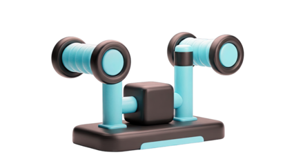 3D Render of a Blue and Black Dumbbell Set
