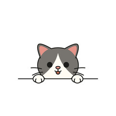 Fototapeta premium Cute Cartoon Cat Peeking Illustration